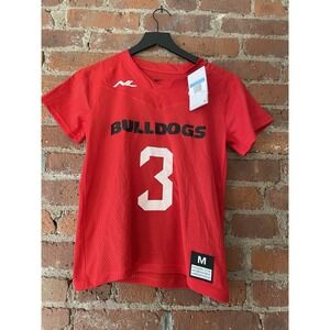 NWT Nike Mesh Flag Football Jersey Youth Boy's M Bulldogs Red #3 Dri-Fit